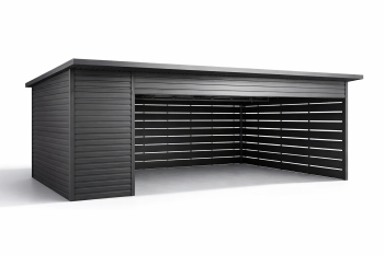 CARPORT 7m x 5m z ukrytym schowkiem - antracyt / grafit. BL05