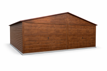 GARAŻ BLASZANY 6m x 6m drewnopodobny / orzech. BL08