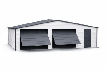 GARAŻ BLASZANY 9m x 6m biały | grafit - BL14