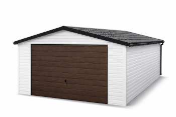 GARAŻ BLASZANY 4m x 6m z blachodachówką | biały. BL16